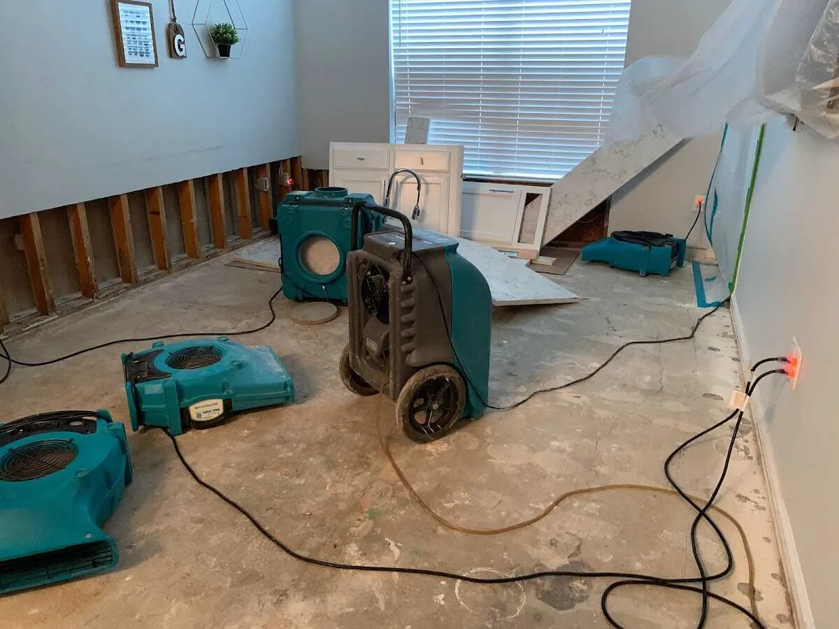 Dehumidifier in flood-cut room for Water Extraction & Removal in Fort Atkinson